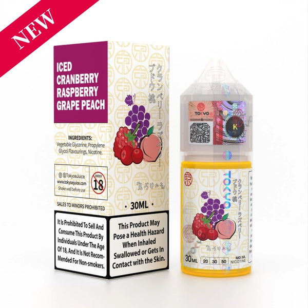 Tokyo Iced Cranberry Raspberry Grape Peach saltnic - 30ML