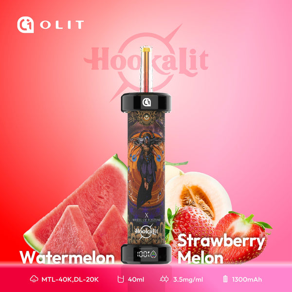 HOOKALIT DISPOSABLE 40K PUFFS - WATERMELON STRAWBERRY MELON