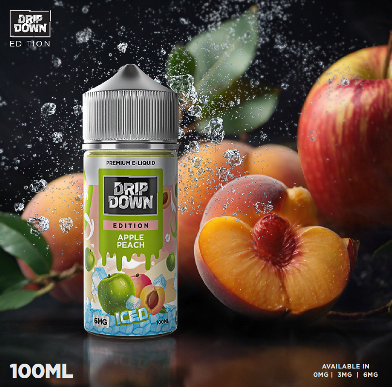 Drip Down Apple Peach Iced 6MG 100ML