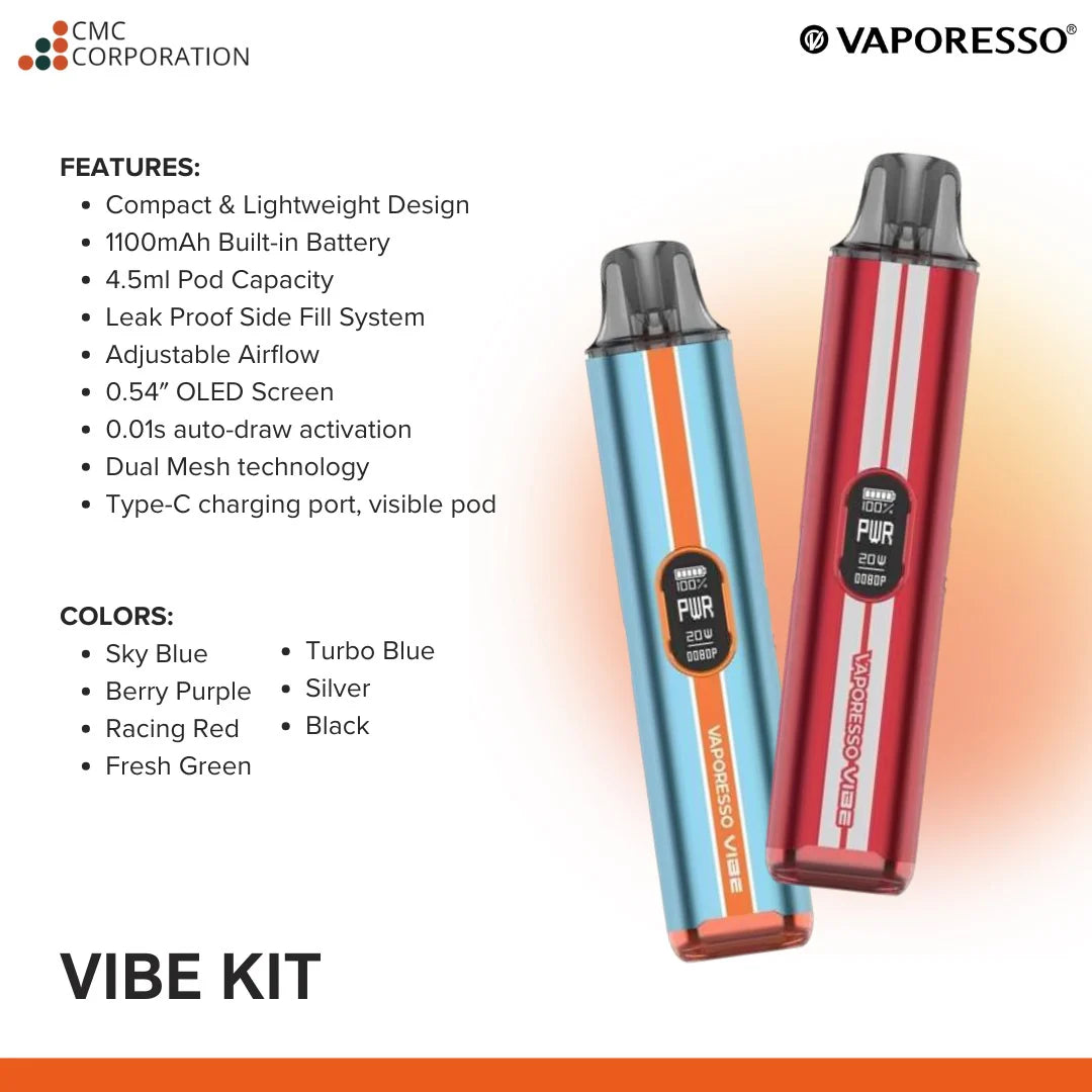 VAPORESSO VIBE POD SYSTEM KIT 1100mAh