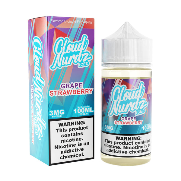 CLOUD NURDZ ICED GRAPE STRAWBERRY E-LIQUID 100ML