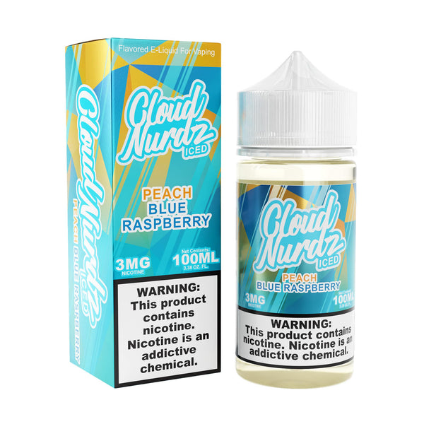 CLOUD NURDZ ICED PEACH BLUE RASPBERRY E-LIQUID 100ML